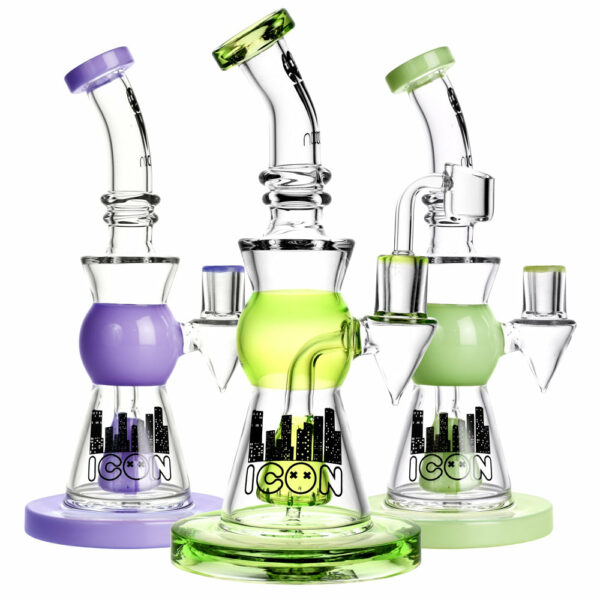 Shop Icon Glass 9.5” Pyramid Cone Perc Rig 🌿🍯 in australian
