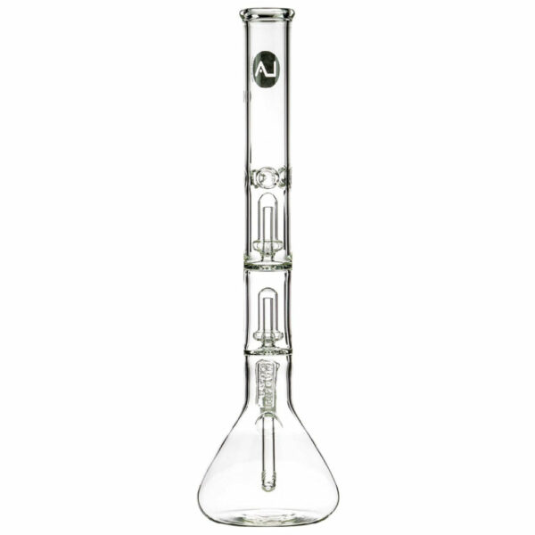 Shop LA Pipes 20” 5mm Thick Double Showerhead Perc Beaker Bong in australian