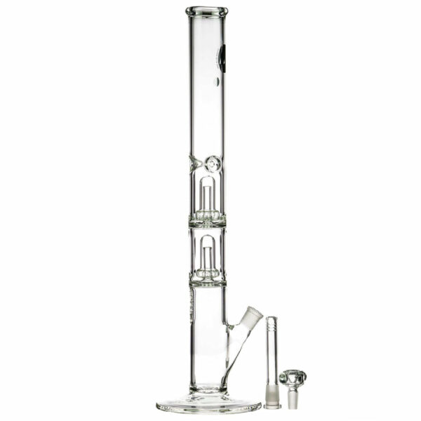 Shop LA Pipes 20” 5mm Thick Double Showerhead Straight Tube Bong in australian