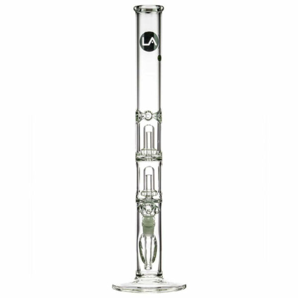 Shop LA Pipes 20” 5mm Thick Double Showerhead Straight Tube Bong in australian