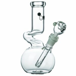 Shop Nucleus 8” Clear Glass Zong Neck Bubble Beaker Bong in australian