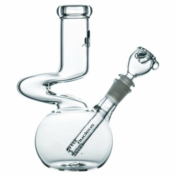 Shop Nucleus 8” Clear Glass Zong Neck Bubble Beaker Bong in australian