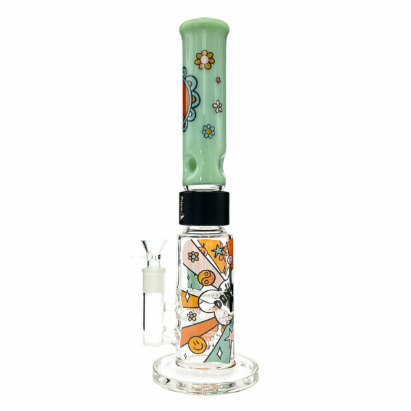 Shop Prism Pipes 15” Flower Power Honeycomb Perc Straight Tube Bong in australian