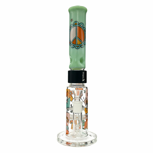 Shop Prism Pipes 15” Flower Power Honeycomb Perc Straight Tube Bong in australian