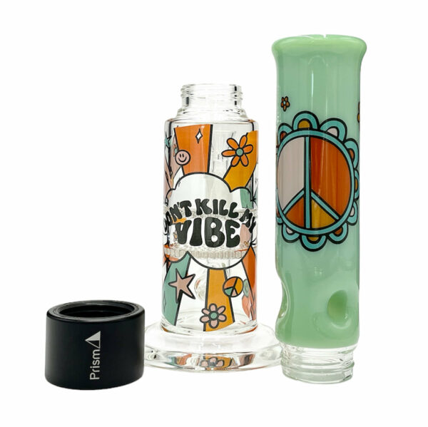 Shop Prism Pipes 15” Flower Power Honeycomb Perc Straight Tube Bong in australian