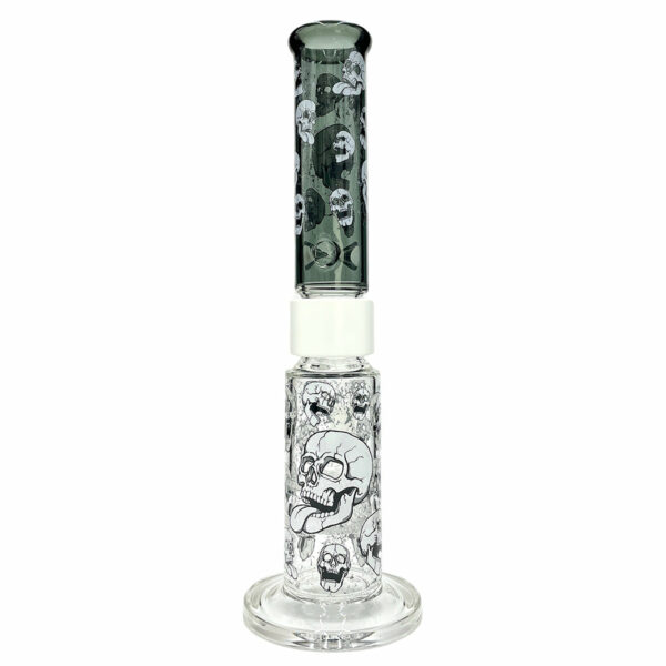 Shop Prism Pipes 15” Skull Honeycomb Perc Straight Tube Bong in australian