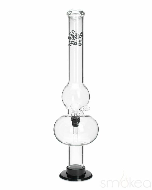 Shop Glowfly Glass 18" Double Bubble Bong w/ Removable Base in australian