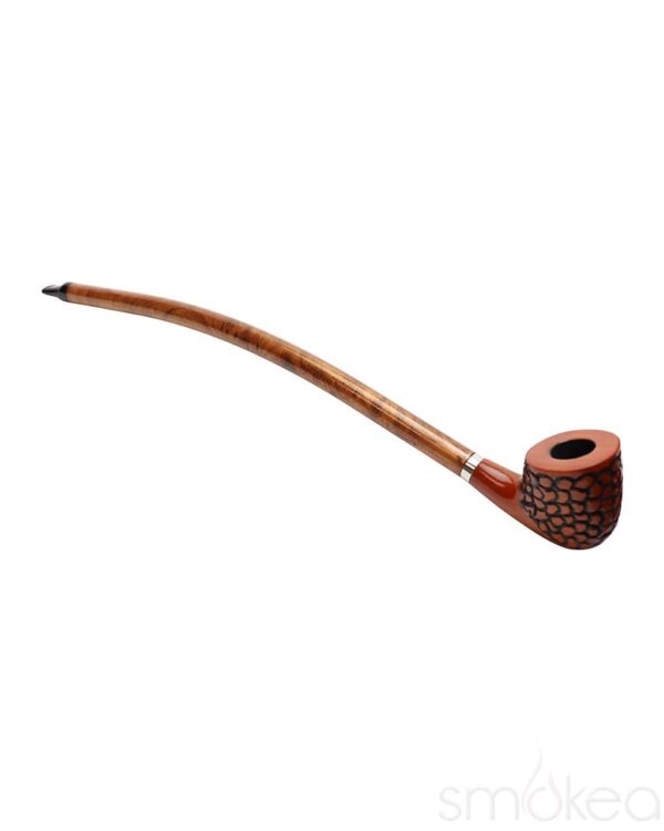 Shop Shire Pipes Engraved Curved Stem Cherry Wood Pipe in australian