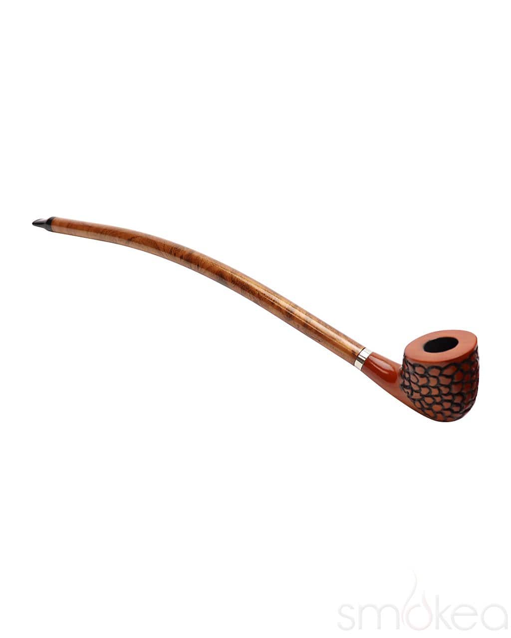 Shop Shire Pipes Engraved Curved Stem Cherry Wood Pipe in australian
